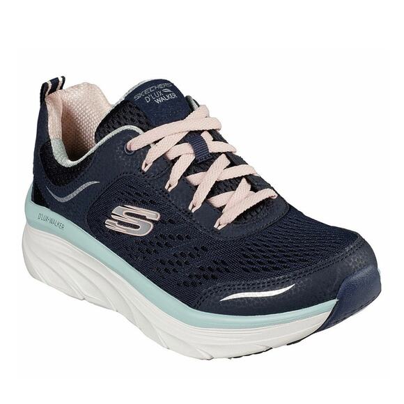 Skechers D'Lux Walker Infinite Motion / Women / Black/PINK / BLUE Sz 8.5 Trainer - Picture 1 of 11